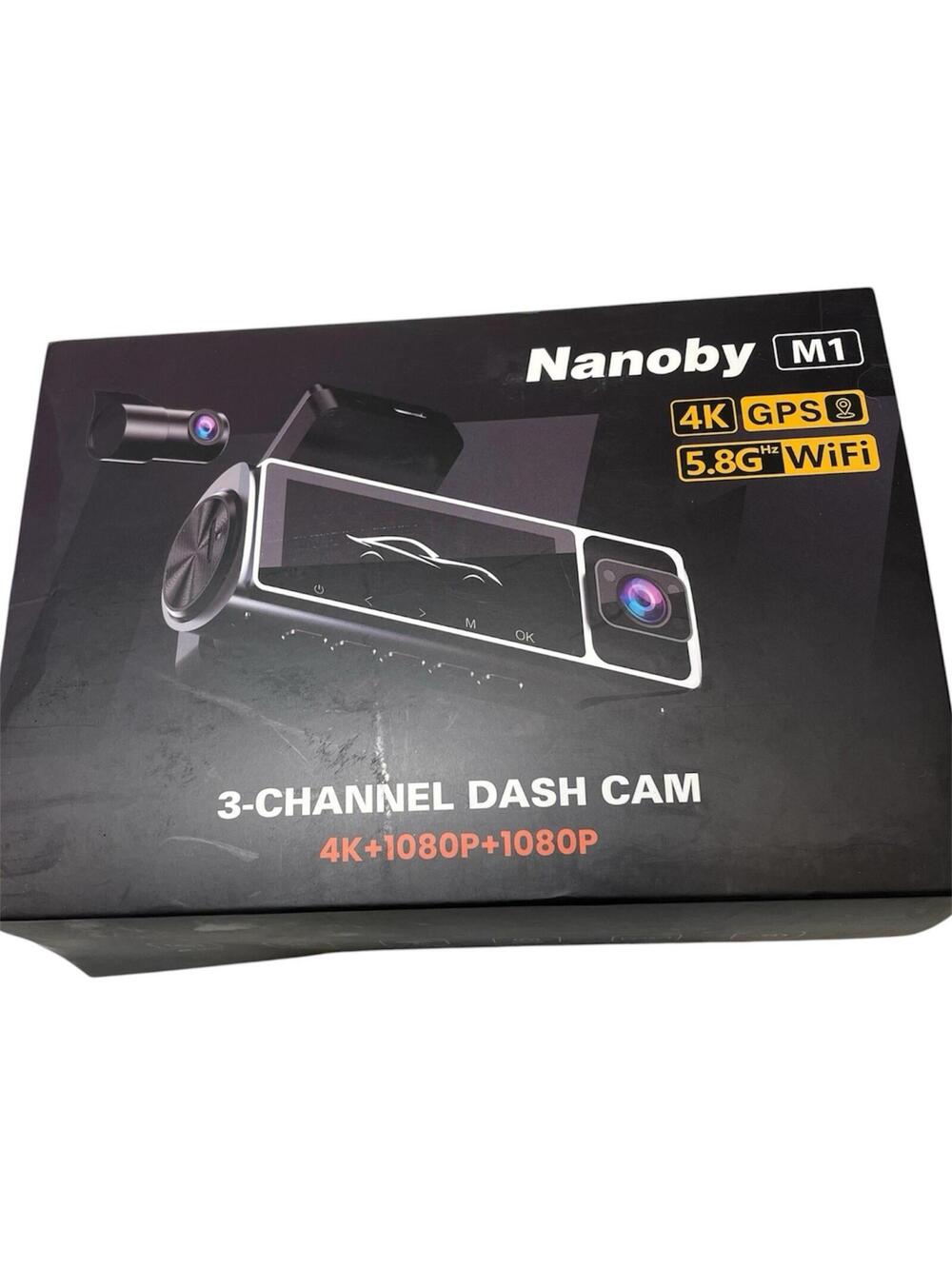 Nanoby 4K 3 Channel Dash Cam M1 Front and Rear Inside, Built-in 5.8GHz WiFi GPS